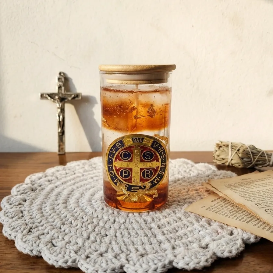 Vela Artesanal em Gel: Medalha de São Bento, 300 ml