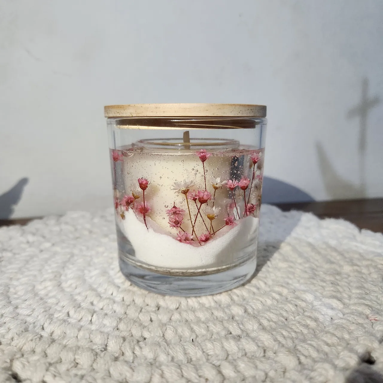 Vela Decorativa Floral em Gel: Rosa Encantada